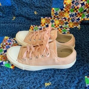 Converse pink diamond overlay ridged all star lows 6